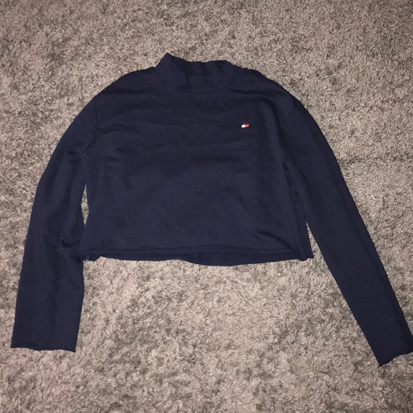 tommy hilfiger long sleeve crop top
